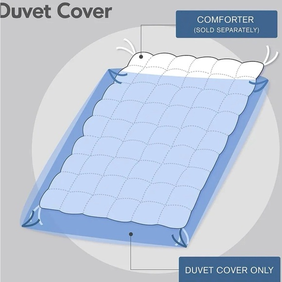 Croscill Casual Callista Blue 3 Piece Duvet Set Blue Queen - Picture 5 of 11